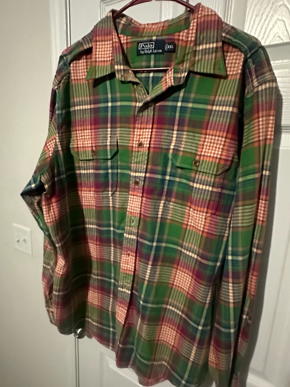 Polo by Ralph Lauren Green and Red Plaid Button-Down Shirt